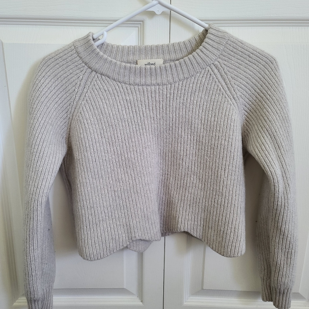 Wilfred Sardou Grey Scalloped Sweater